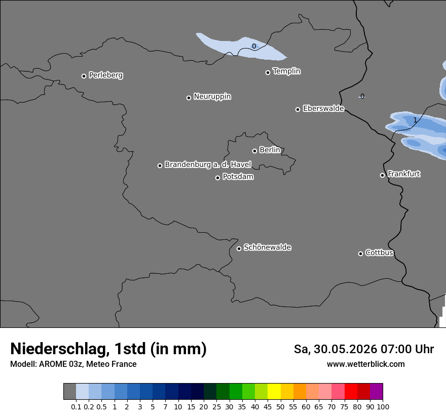 Modellkarte AROME – precip – bb