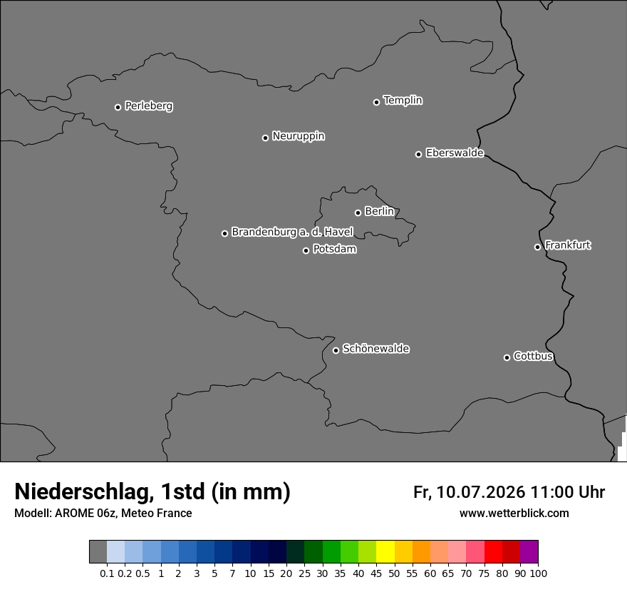 Modellkarte AROME – precip – bb