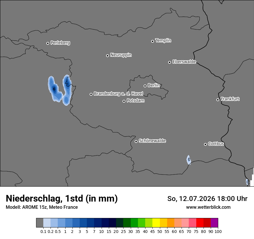 Modellkarte AROME – precip – bb