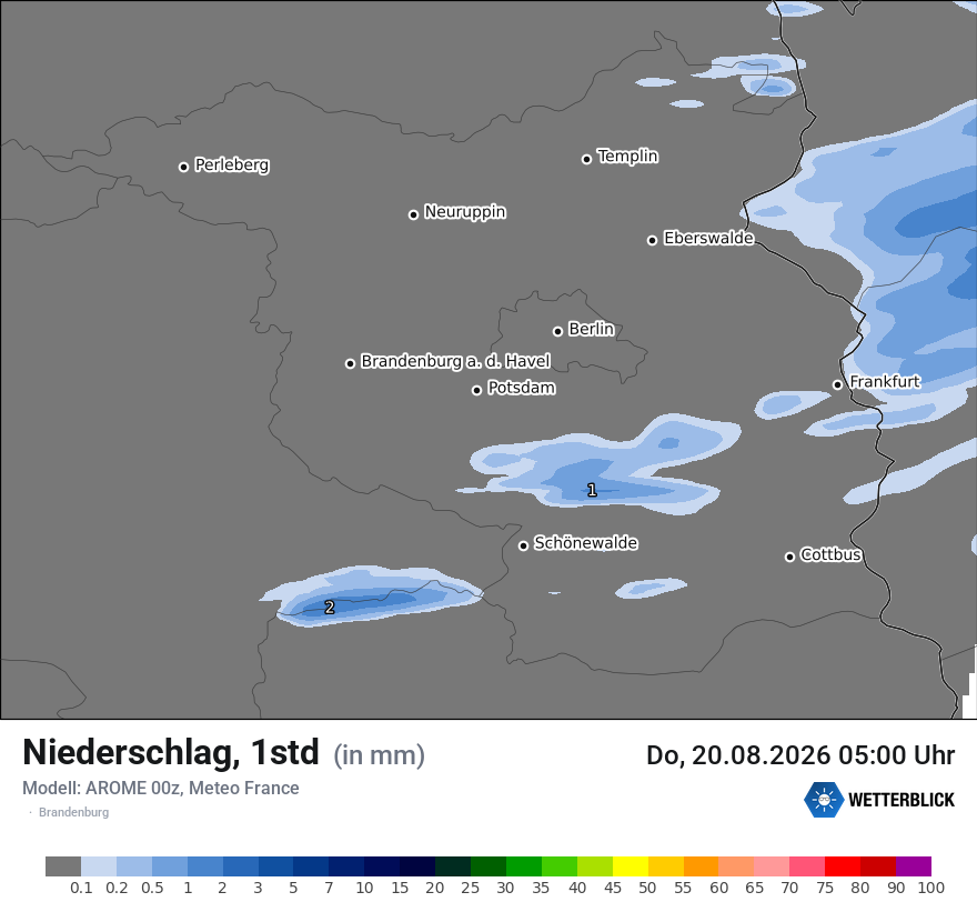 Modellkarte AROME – precip – bb