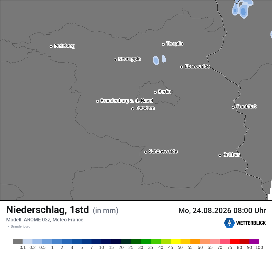 Modellkarte AROME – precip – bb