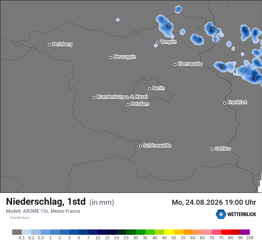 Modellkarte AROME – precip – bb