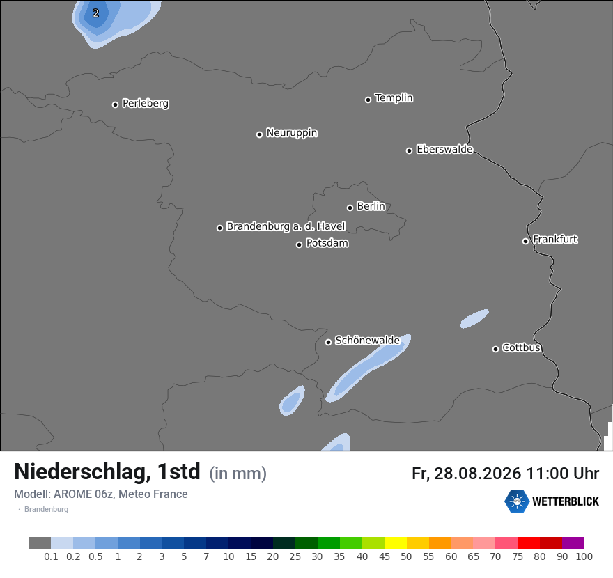 Modellkarte AROME – precip – bb