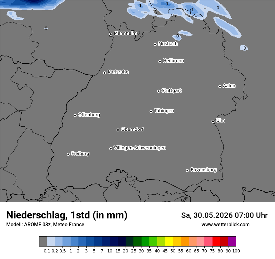 Modellkarte AROME – precip – bw