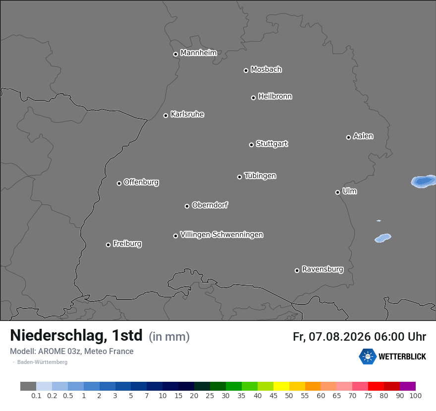 Modellkarte AROME – precip – bw