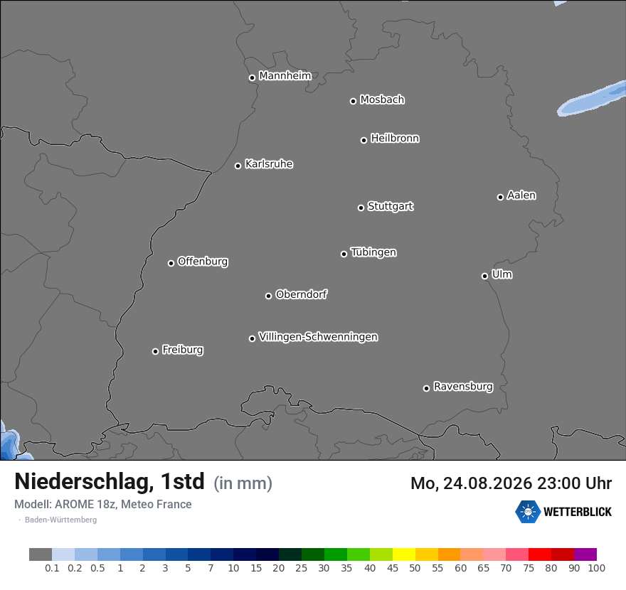 Modellkarte AROME – precip – bw