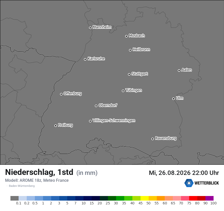 Modellkarte AROME – precip – bw