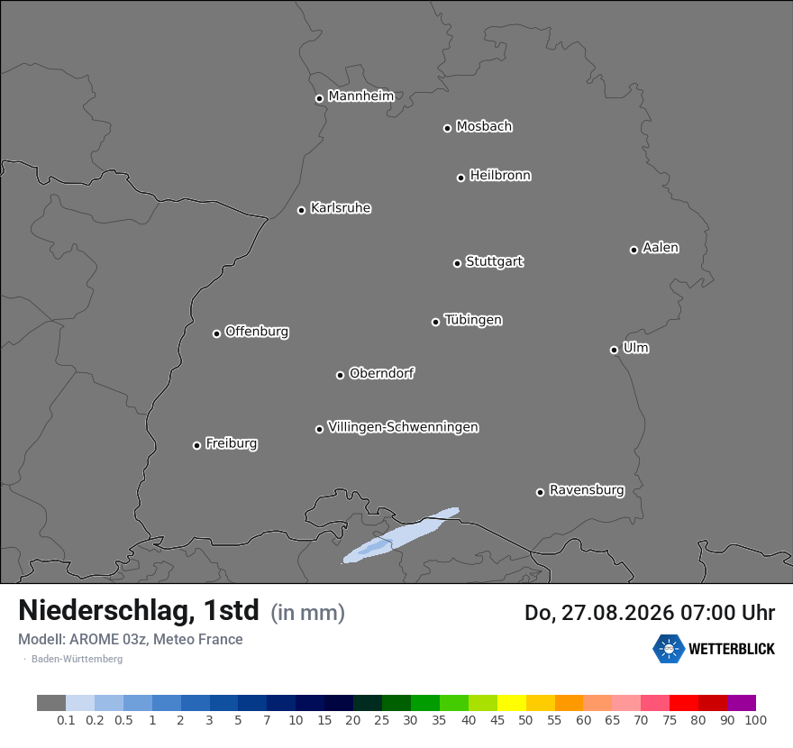 Modellkarte AROME – precip – bw