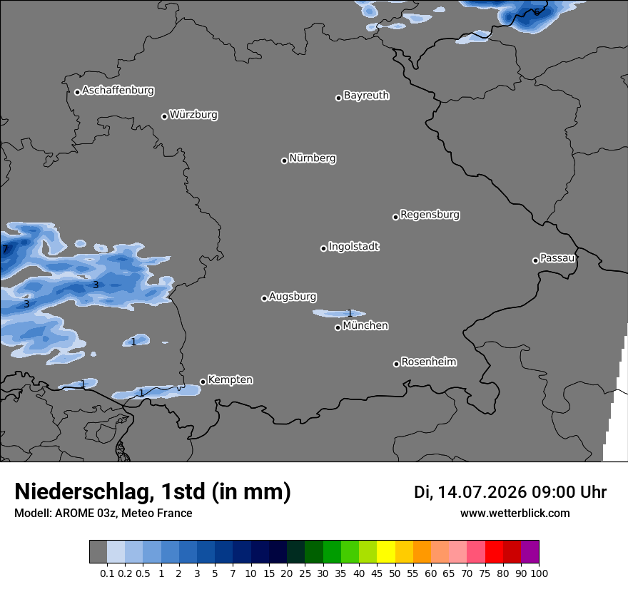 Modellkarte AROME – precip – by