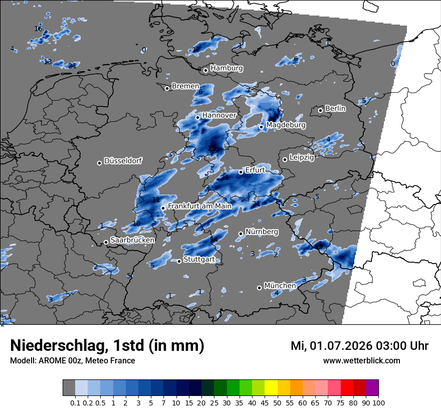 Modellkarte AROME – precip – deutschland