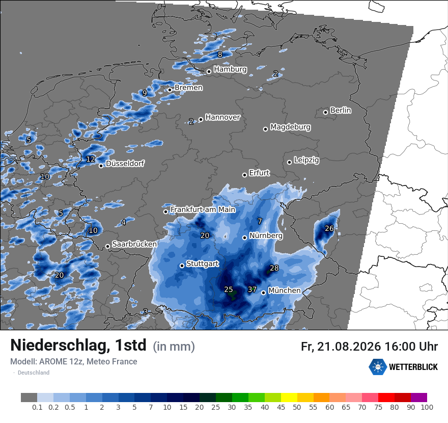Modellkarte AROME – precip – deutschland