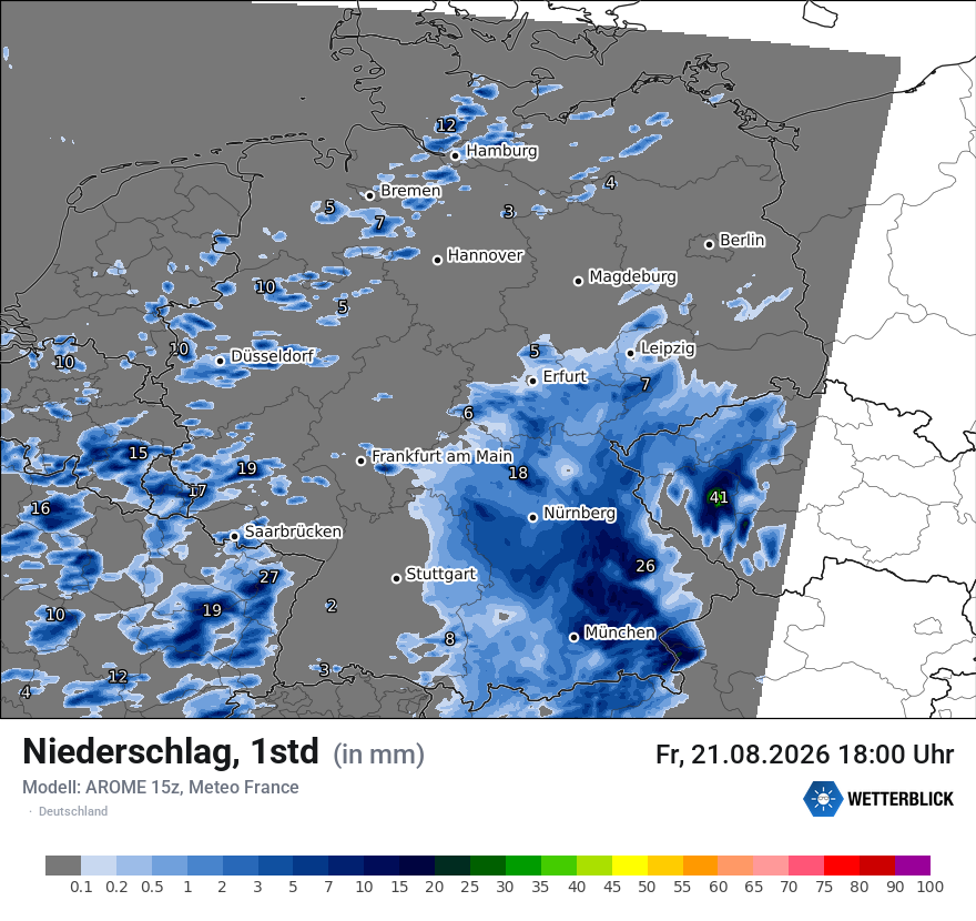 Modellkarte AROME – precip – deutschland