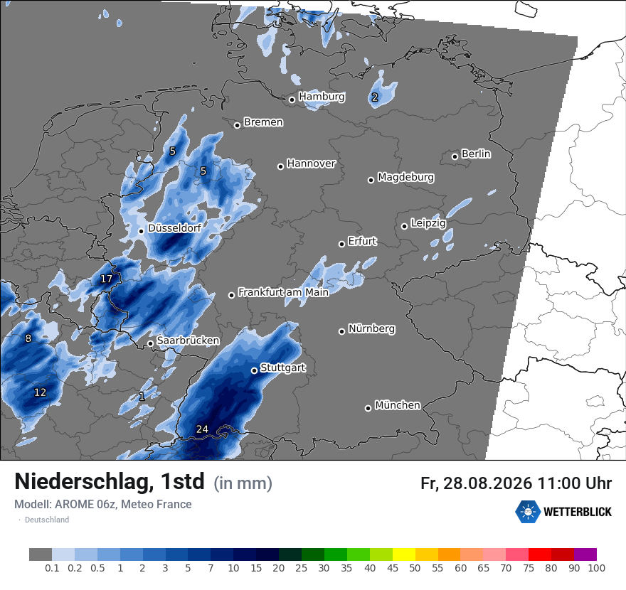 Modellkarte AROME – precip – deutschland