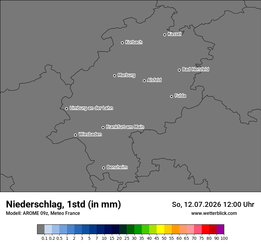 Modellkarte AROME – precip – he