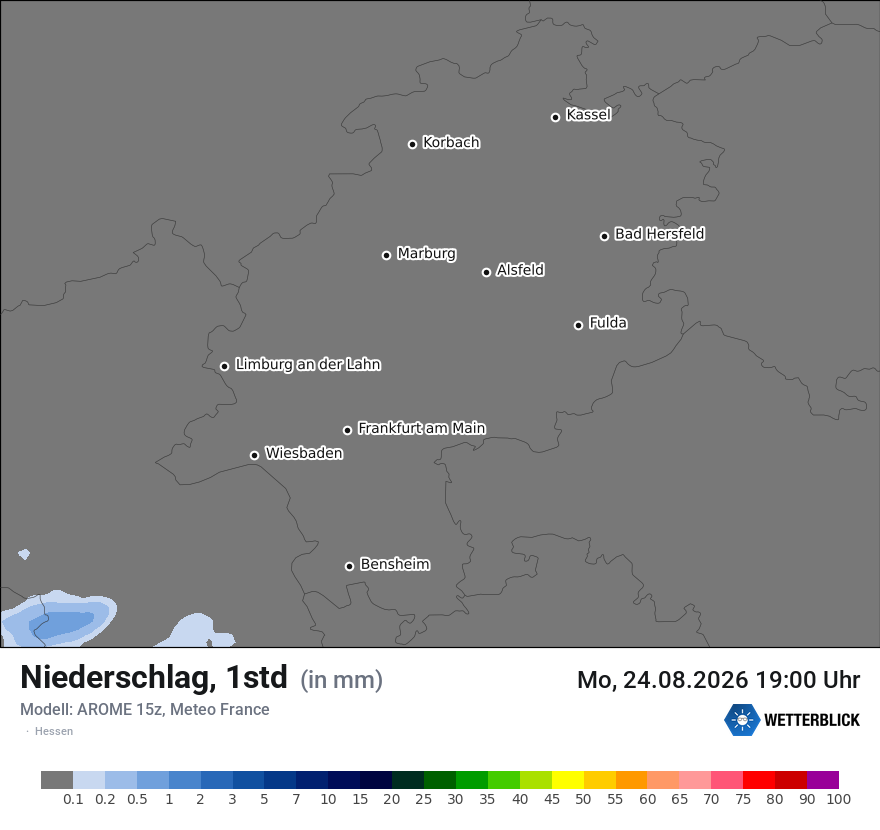 Modellkarte AROME – precip – he