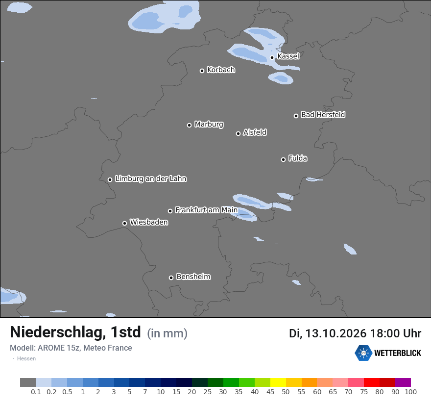 Modellkarte AROME – precip – he