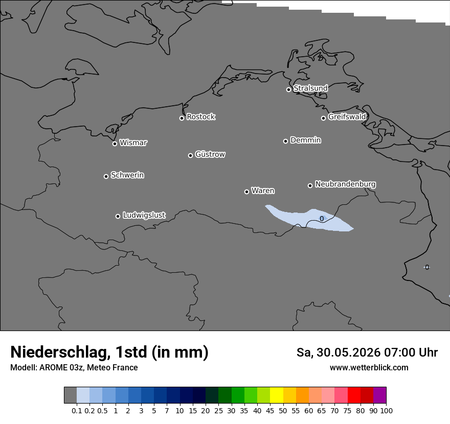 Modellkarte AROME – precip – mv