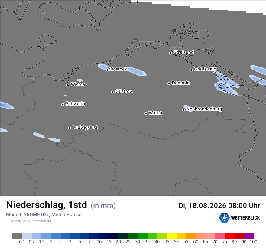 Modellkarte AROME – precip – mv