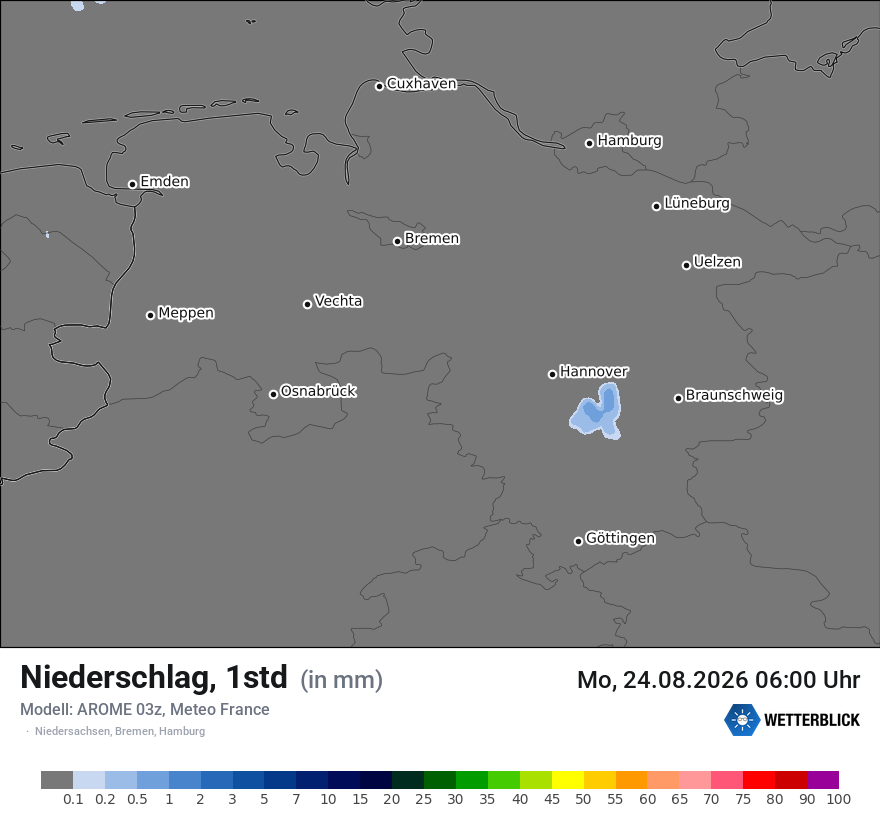 Modellkarte AROME – precip – ni
