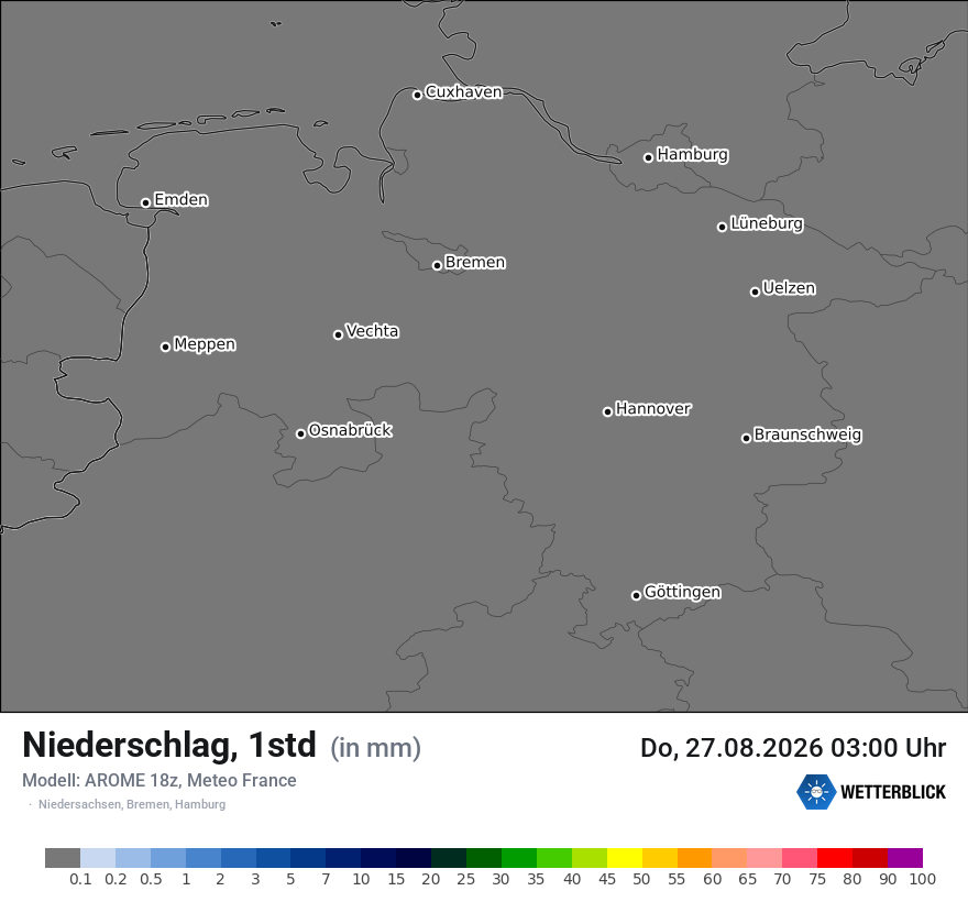 Modellkarte AROME – precip – ni