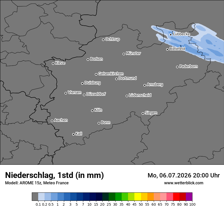 Modellkarte AROME – precip – nrw