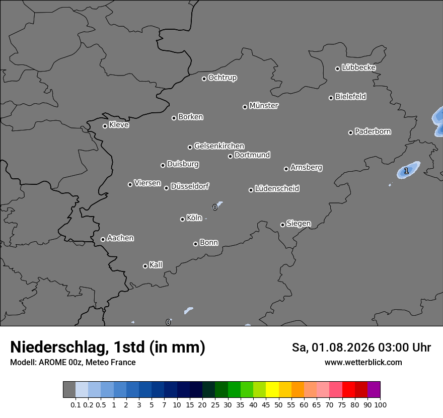 Modellkarte AROME – precip – nrw