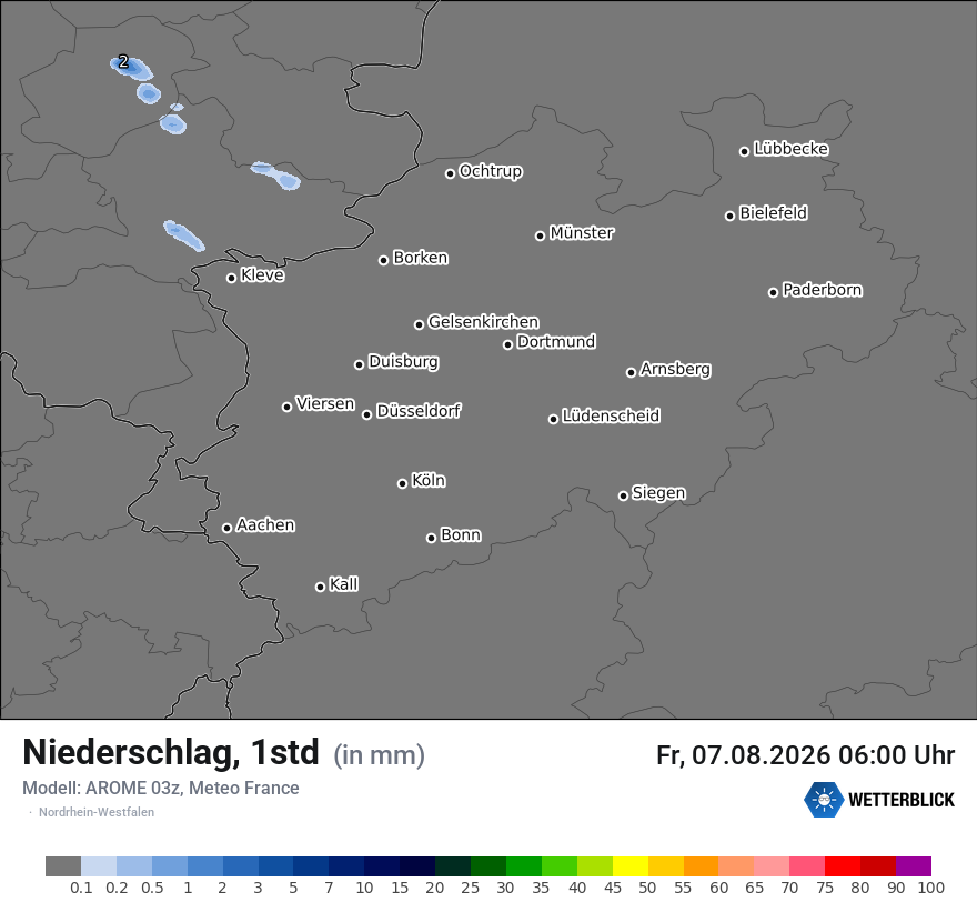 Modellkarte AROME – precip – nrw