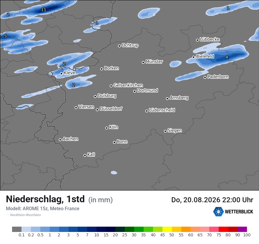 Modellkarte AROME – precip – nrw