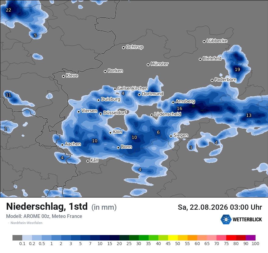Modellkarte AROME – precip – nrw