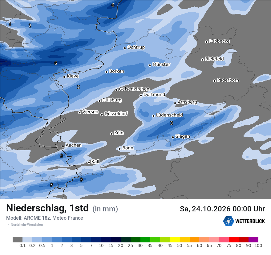 Modellkarte AROME – precip – nrw