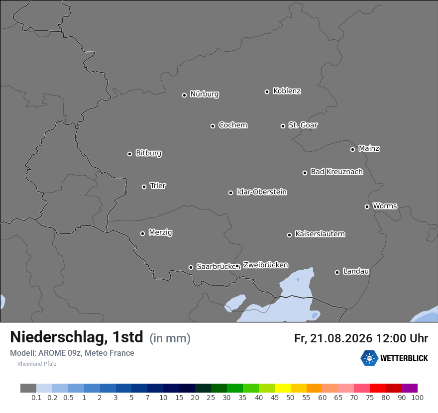 Modellkarte AROME – precip – rp