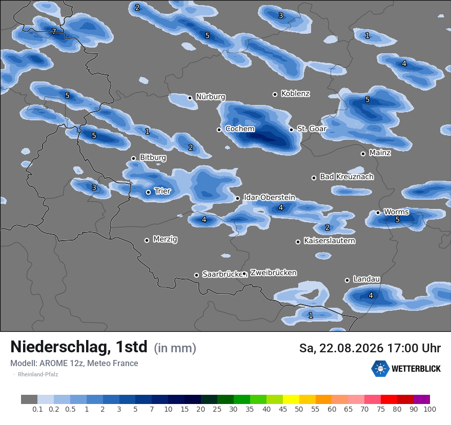 Modellkarte AROME – precip – rp