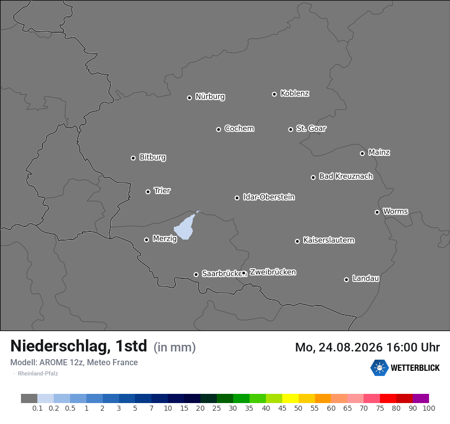 Modellkarte AROME – precip – rp
