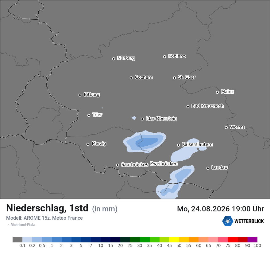 Modellkarte AROME – precip – rp