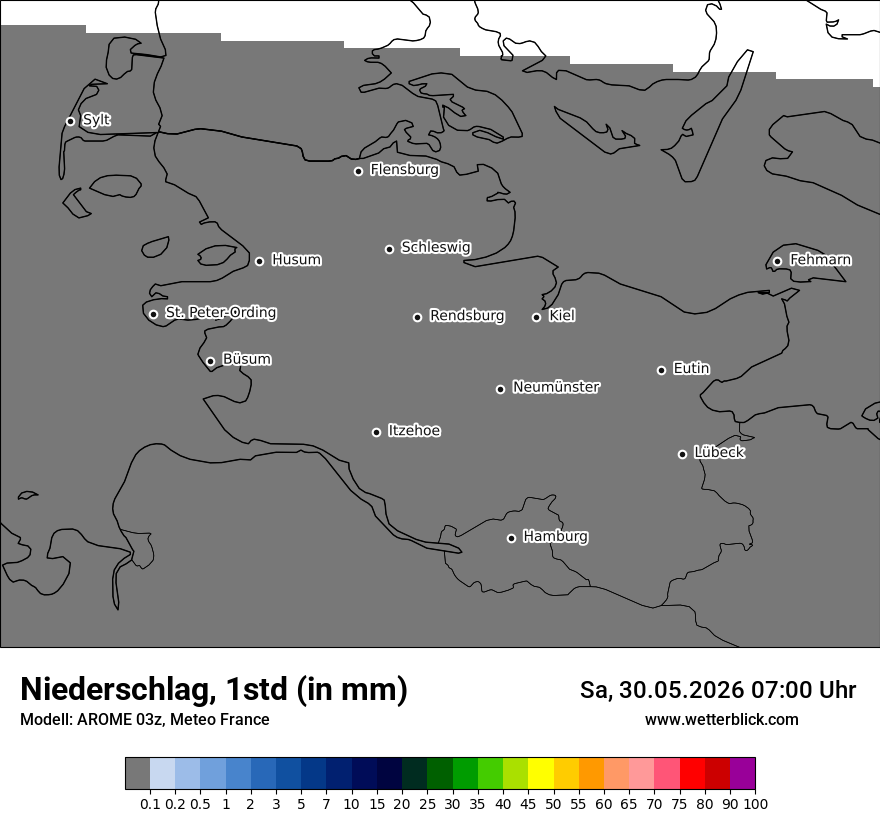 Modellkarte AROME – precip – sh