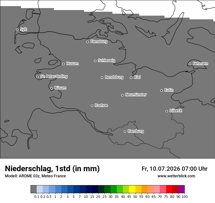 Modellkarte AROME – precip – sh