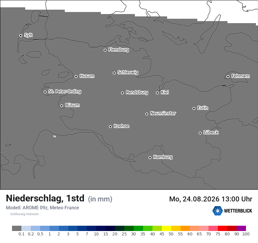 Modellkarte AROME – precip – sh