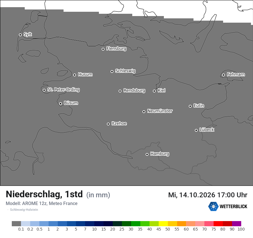 Modellkarte AROME – precip – sh