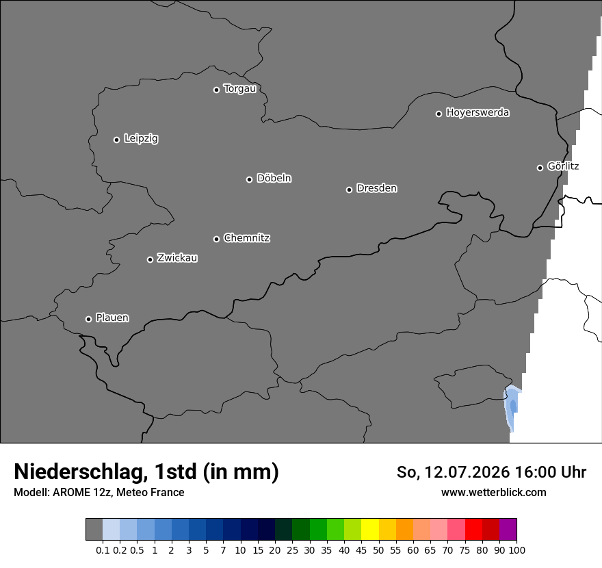 Modellkarte AROME – precip – sn