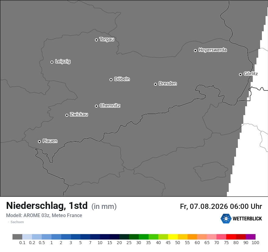 Modellkarte AROME – precip – sn