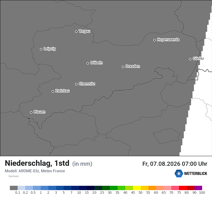 Modellkarte AROME – precip – sn