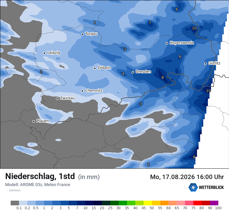 Modellkarte AROME – precip – sn