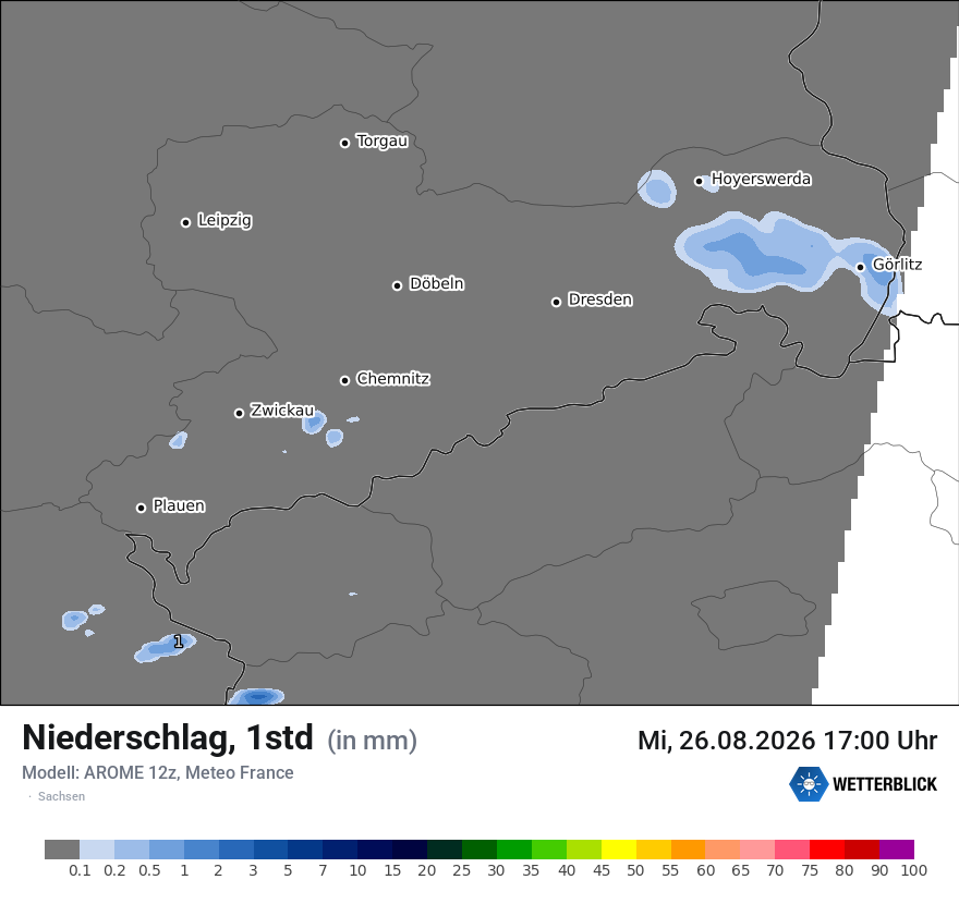 Modellkarte AROME – precip – sn