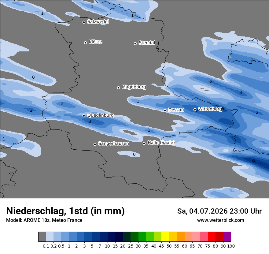 Modellkarte AROME – precip – st
