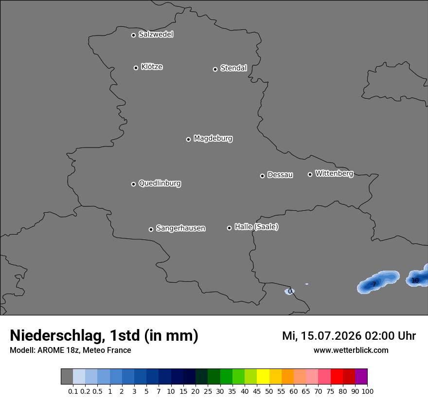 Modellkarte AROME – precip – st