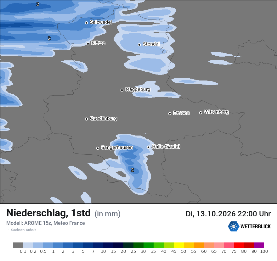 Modellkarte AROME – precip – st