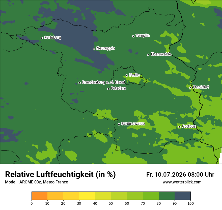 Modellkarte AROME – relhum – bb