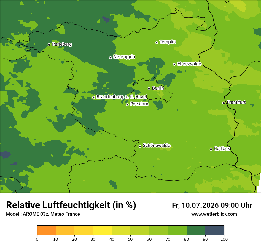 Modellkarte AROME – relhum – bb