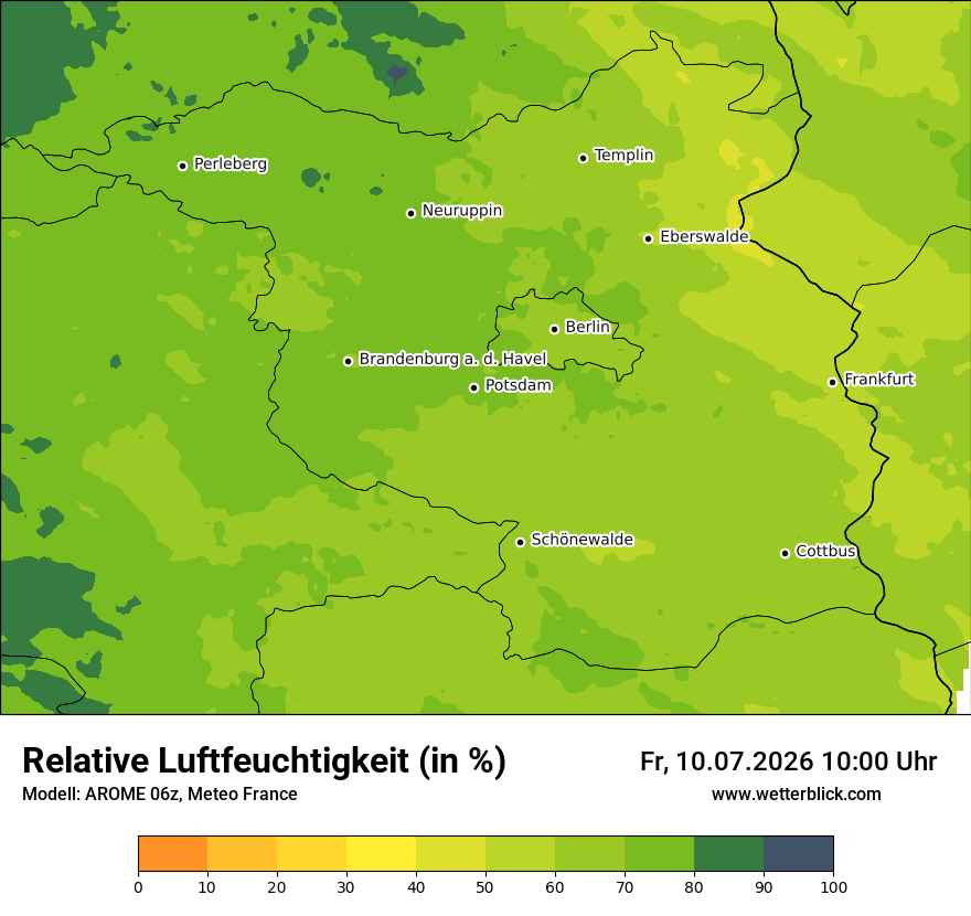 Modellkarte AROME – relhum – bb