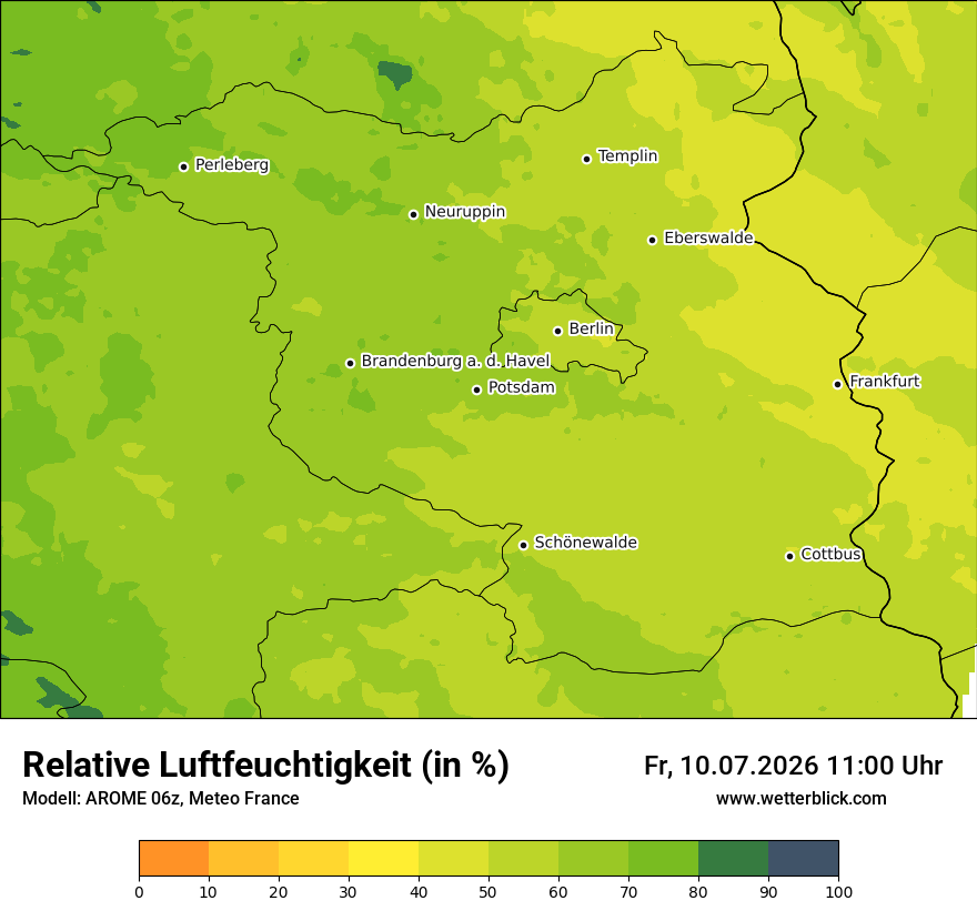 Modellkarte AROME – relhum – bb